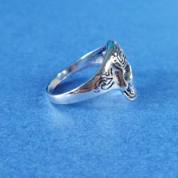 💀 Skull With Exposed Brains Gothic Ring – Size 10 - Picture 4 of 4